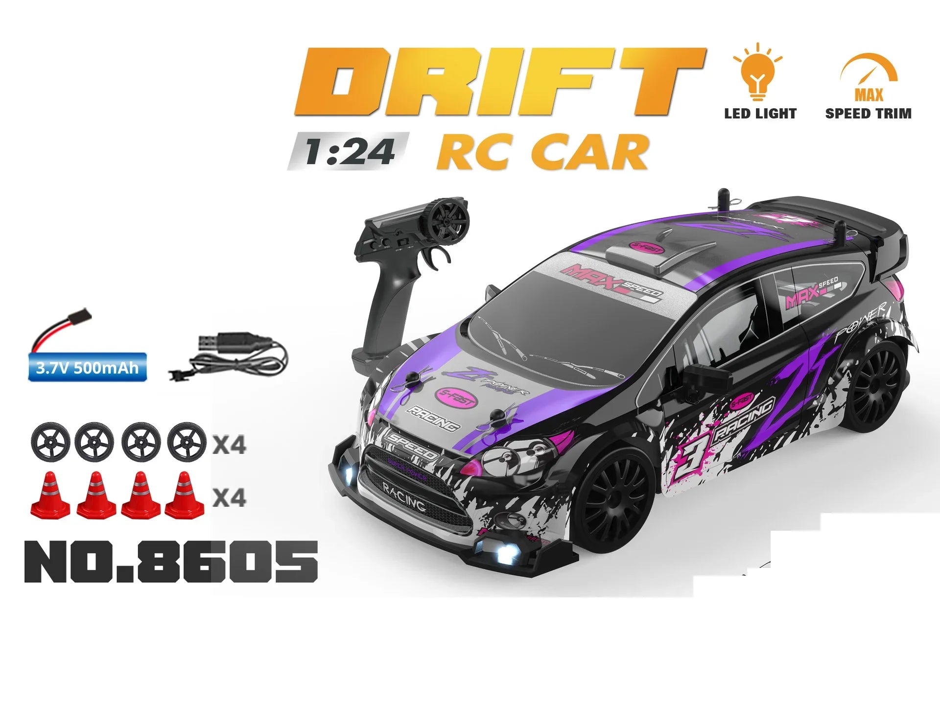 1:24 Mini 2.4G 4WD 30KM/h RC Drift Car GTRPRO AE86PRO - RTR Metal Tires, Ready to Race | Kids' Toy, Birthday Gift