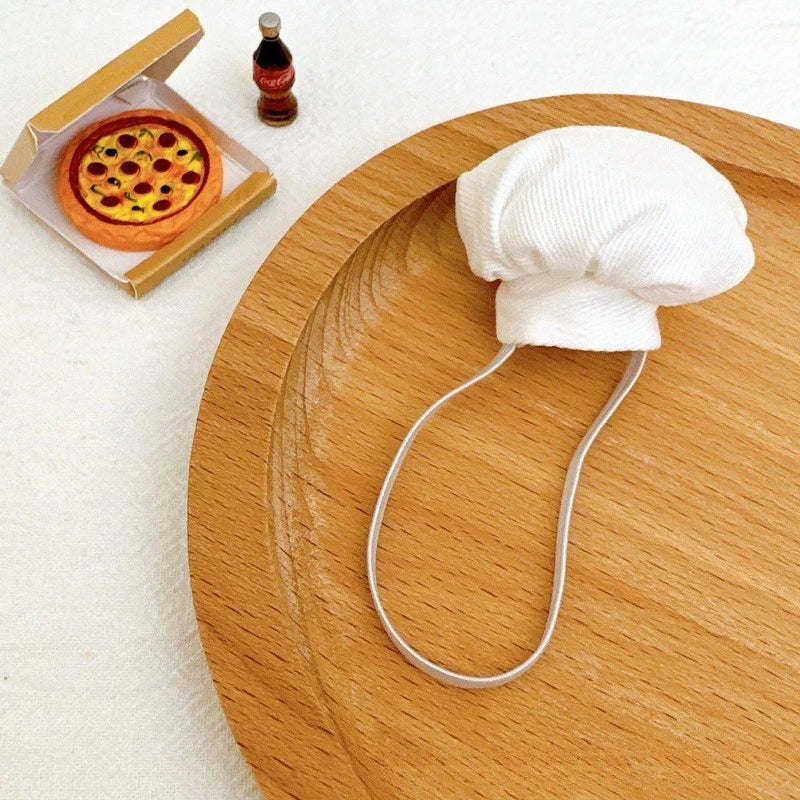 Chef Hat for Dolls - Adjustable Mini Cook Cap Costume Accessory, Cute Plush Kitchen Role Play Hat for Dolls, DIY Dressing Fun