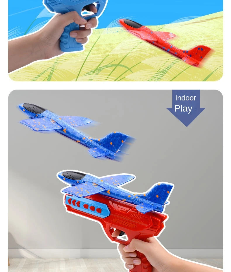 Children's Ejection Aircraft Toys Foam Aircraft Glider Parent-child Outdoor Games Toys Children's Gifts Foam Shooting Flying Toy