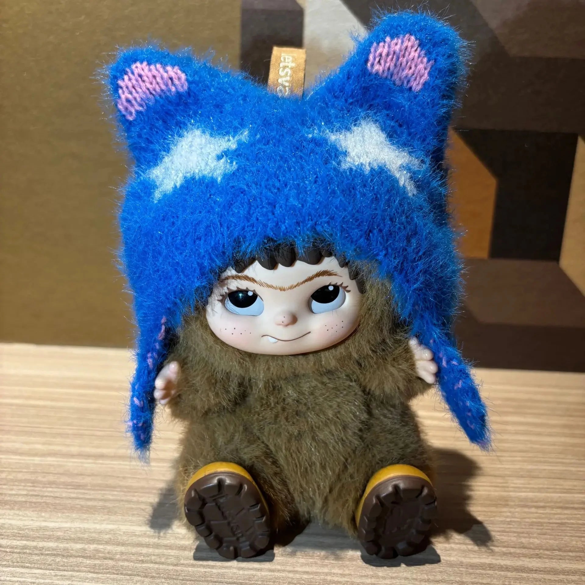 Wakuku Plush Doll Hat 20cm Soft Toy Headwear Doll Accessories Cute Furry Cap for Kids Playtime