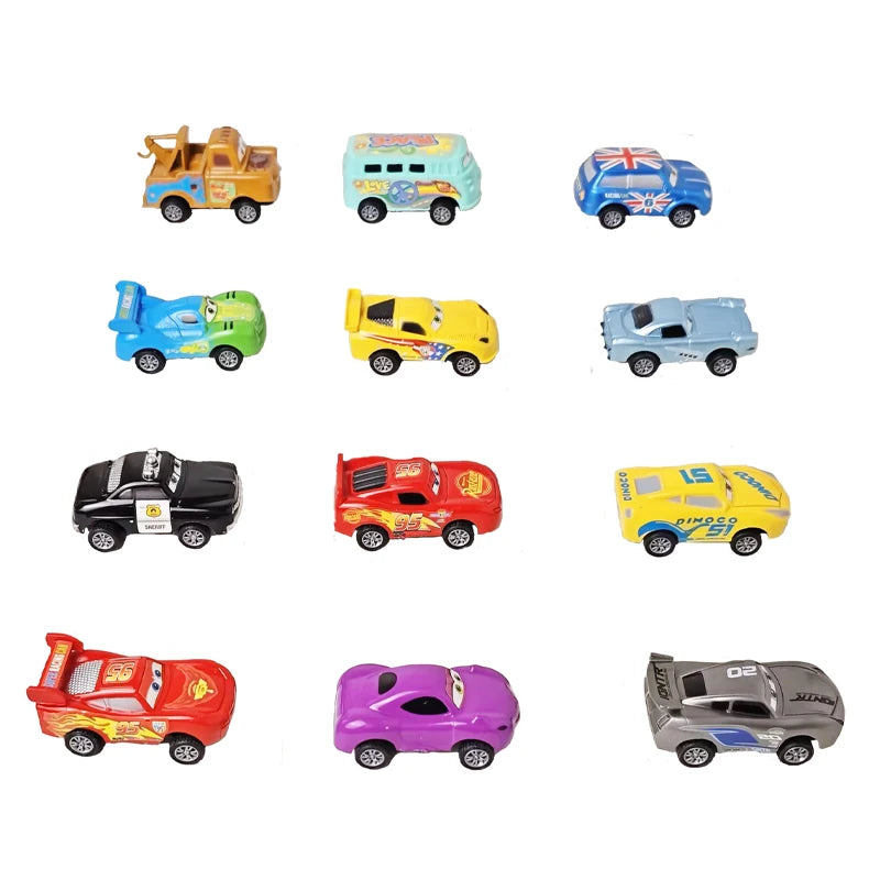 Mini 12 pcs Disney Pixar Cars 3 Piston Cup Rebound Car  Collection Lightning McQueen Jackson Storm PVC Car Model Toy for childre