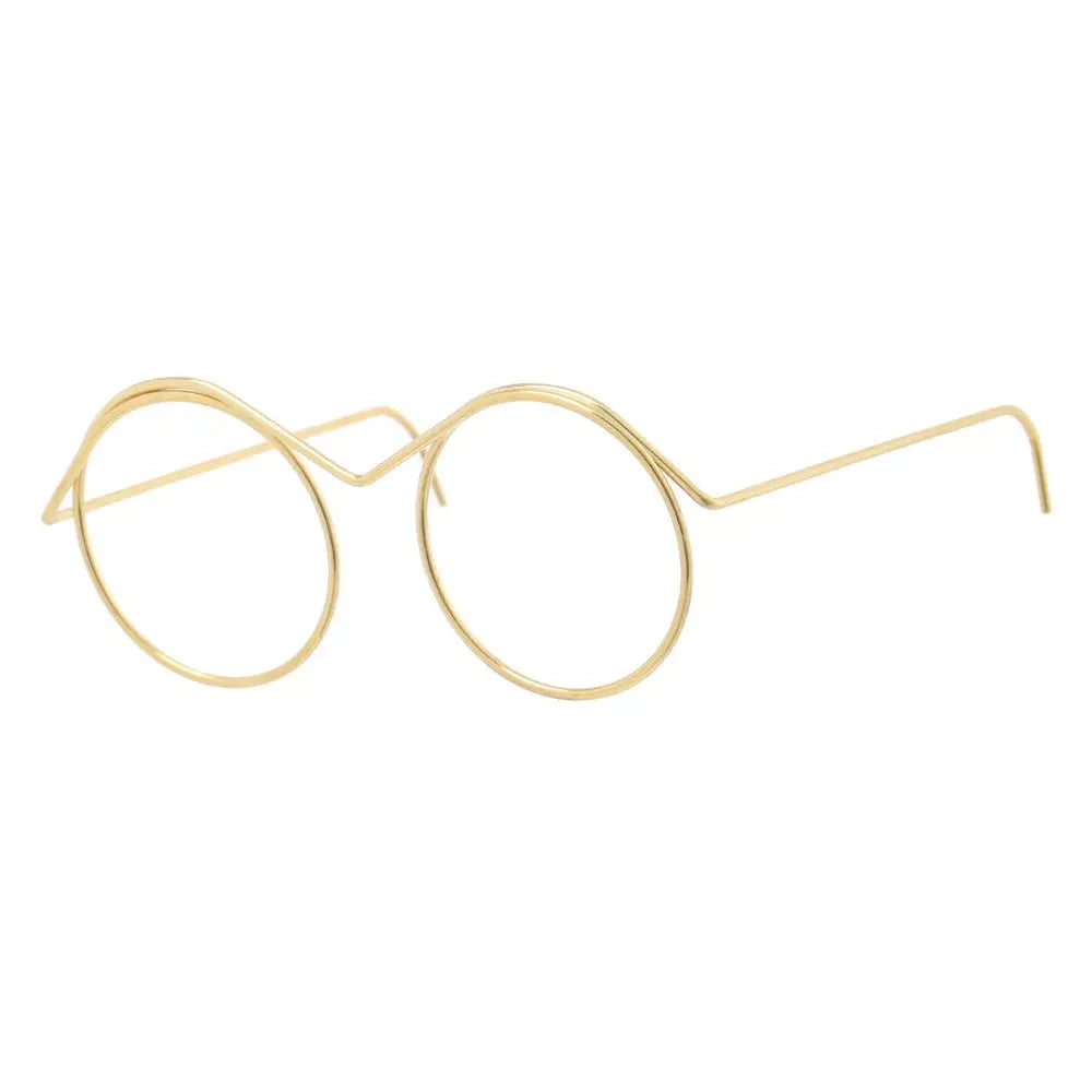 10PCS Cute Gold Round Frame Lensless Retro Doll Glasses For Doll Fashion Doll Accessories