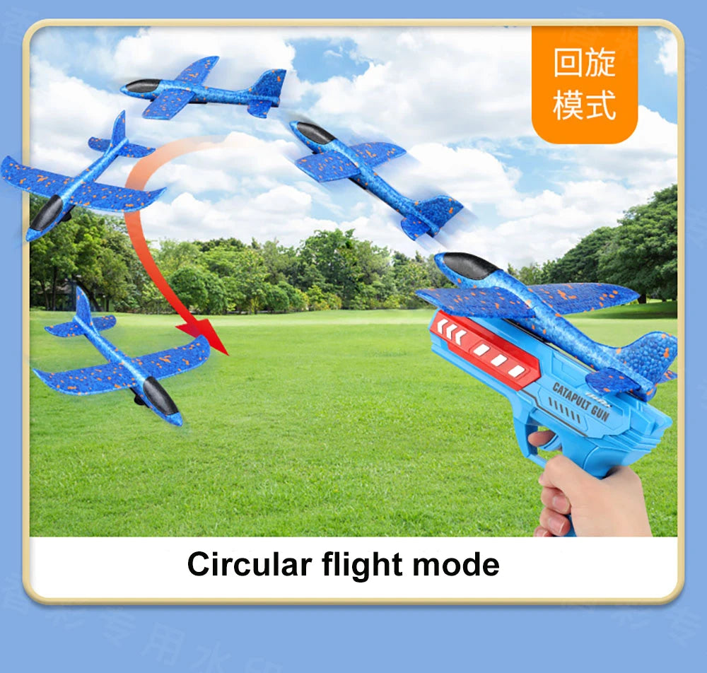 Airplane Launcher Toys Outdoor Sports Flying Toys Children's Foam Ejection Aircraft Toys Birthday Gifts for Boys Girls