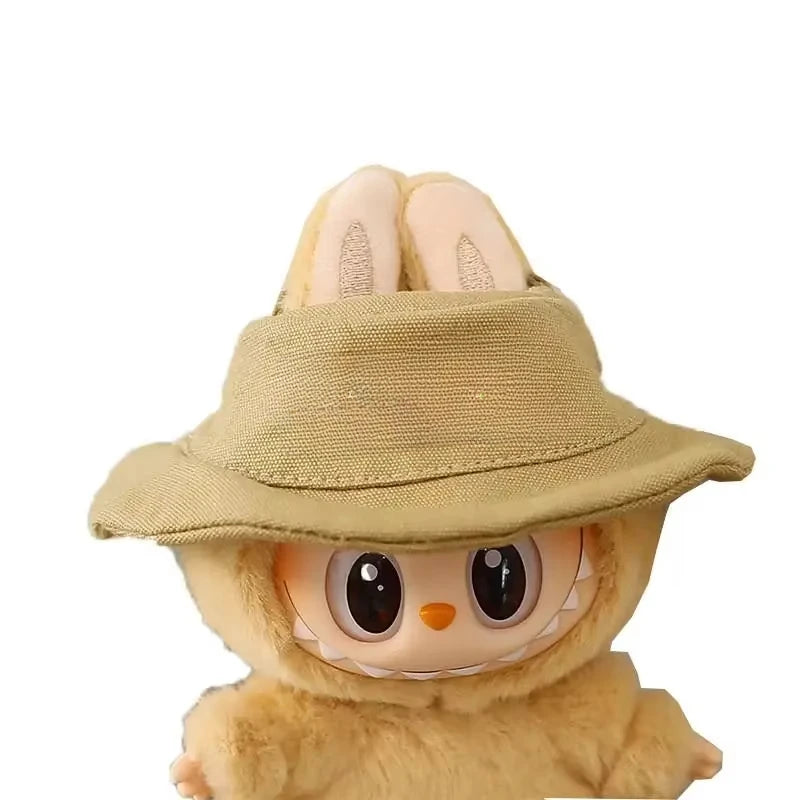 For 17cm LABUBU hat sit party macaron outfit doll bucket Hat Cute Doll Accessories Kids Girls Toys