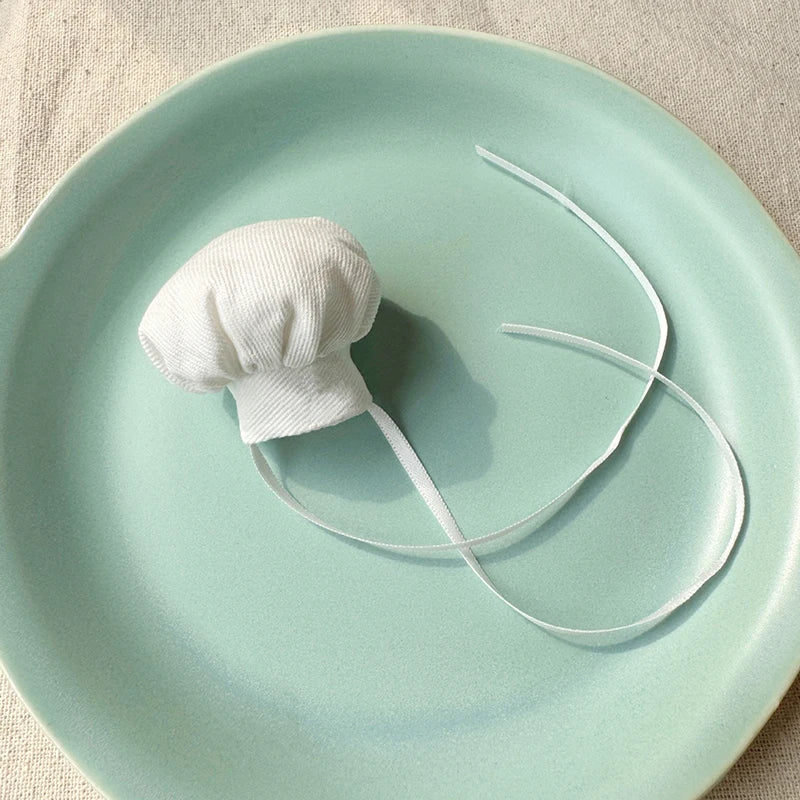 For 10CM Plush Doll Chef Hat Cute Mini Doll Hats DIY Dolls Decoration Accessories Dollhouse Scene Ornament Pretend Play Toys