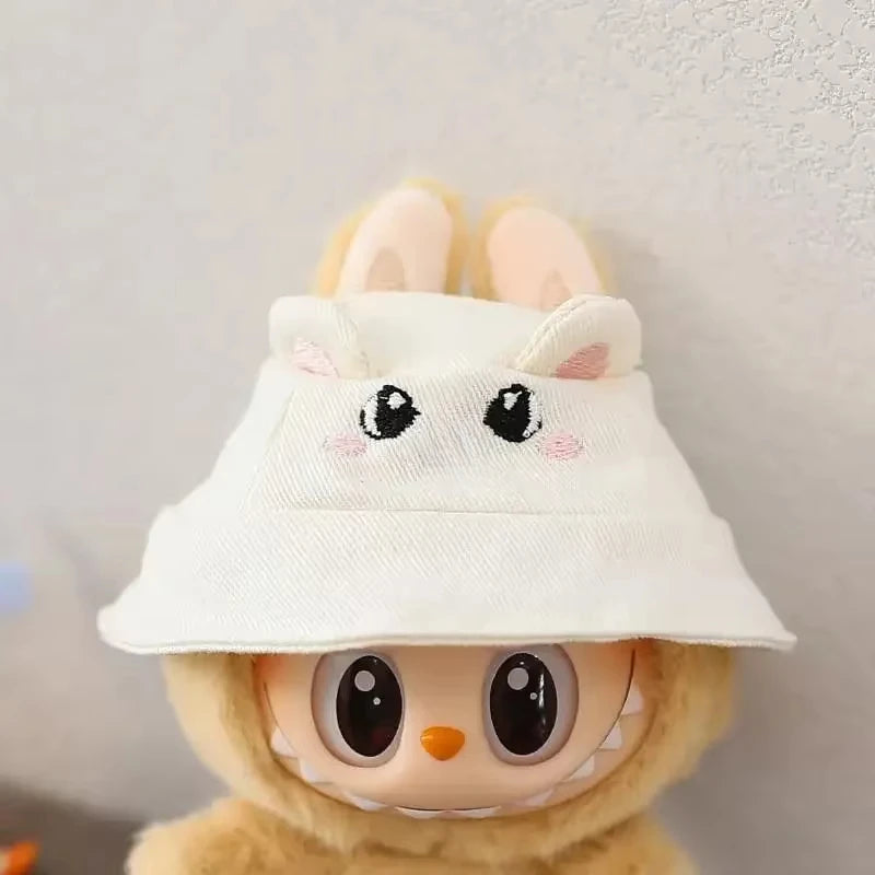 For 17cm LABUBU hat sit party macaron outfit doll bucket Hat Cute Doll Accessories Kids Girls Toys