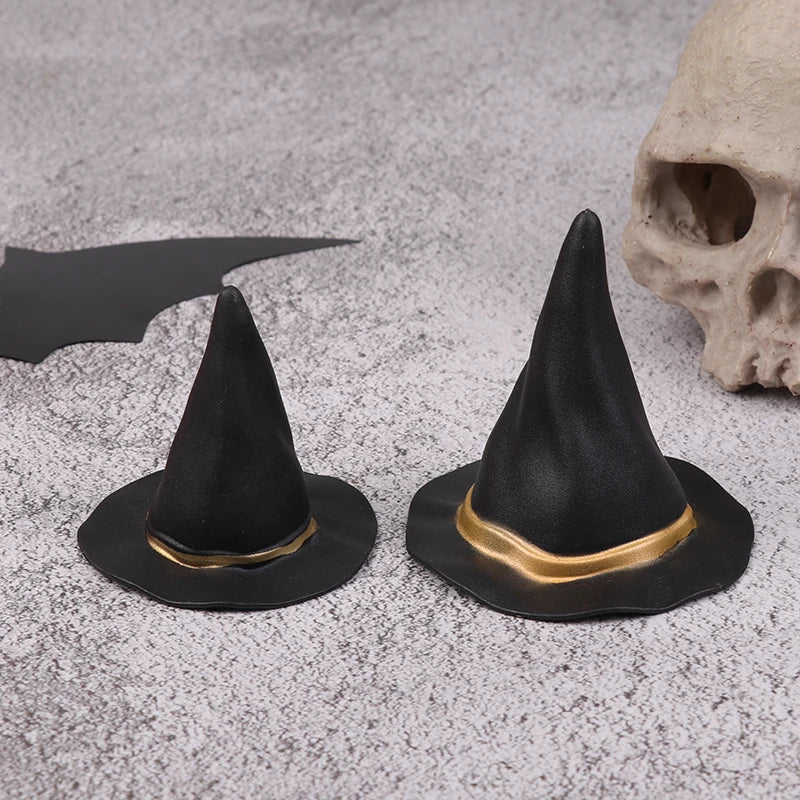 6/10Pcs Doll Felt Cloth Tiny Hats Ornament Cover Miniature Witch Hat Small Hats For Cake Decor Halloween Decoration Toy