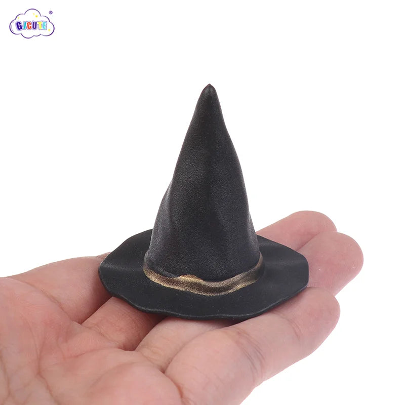 6/10Pcs Doll Felt Cloth Tiny Hats Ornament Cover Miniature Witch Hat Small Hats For Cake Decor Halloween Decoration Toy