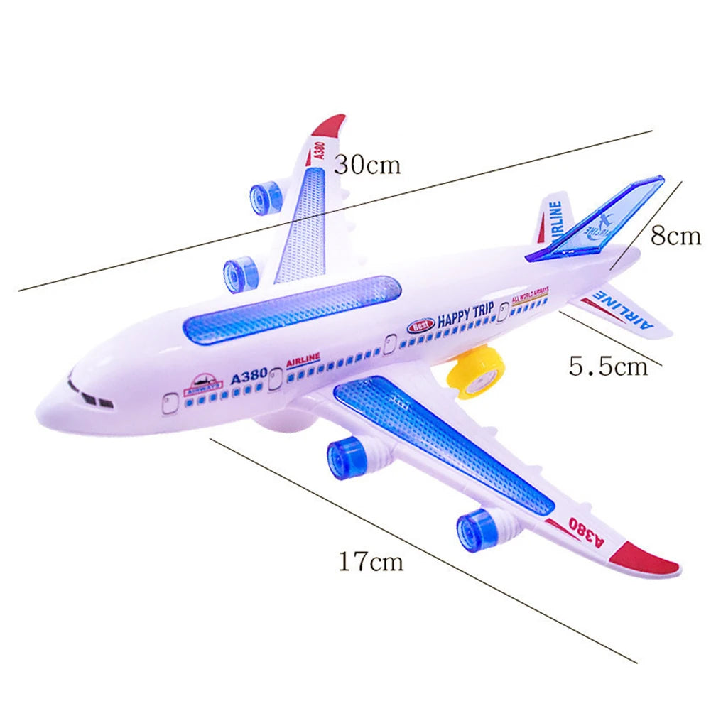 Colorful Light Music Airplane Electronic Universal Mechanical Gear Model Plane