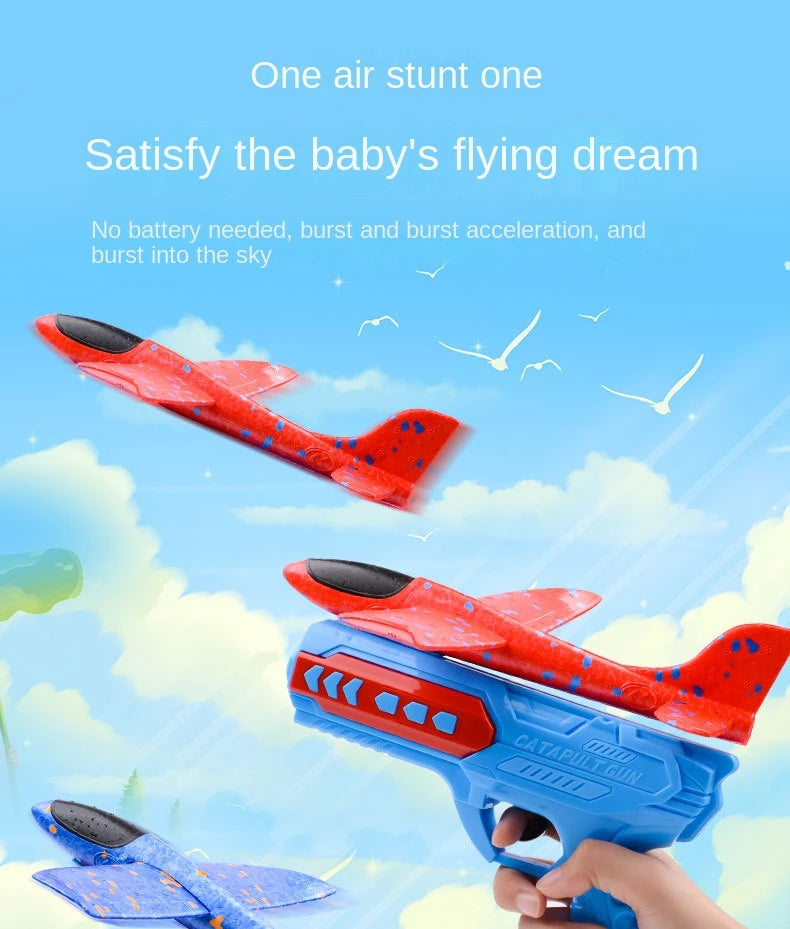 Children's Ejection Aircraft Toys Foam Aircraft Glider Parent-child Outdoor Games Toys Children's Gifts Foam Shooting Flying Toy