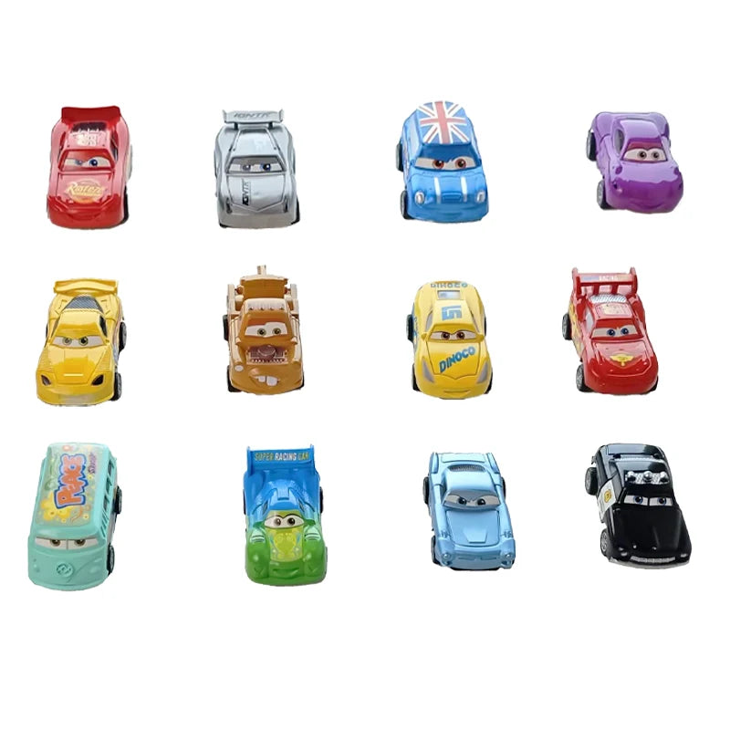 Mini 12 pcs Disney Pixar Cars 3 Piston Cup Rebound Car  Collection Lightning McQueen Jackson Storm PVC Car Model Toy for childre