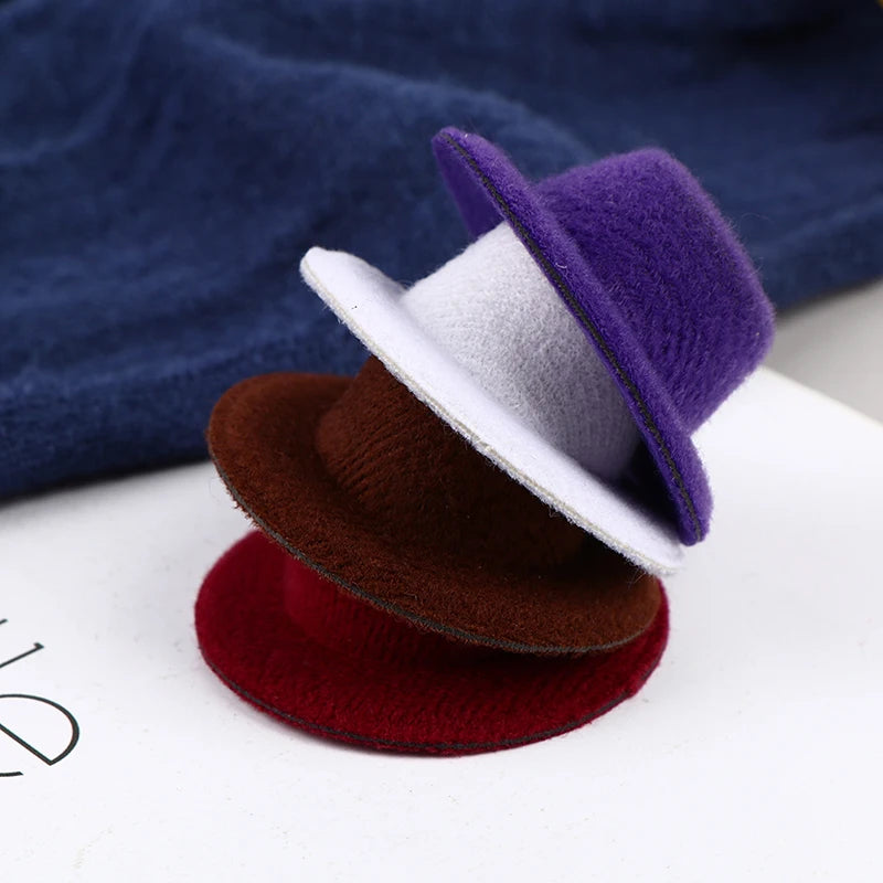 5Pcs 1:12 Dollhouse Miniature Hat Mini Dolls Hat Ornament Dolls House Accessories Kids Toys Gifts Rndom Color