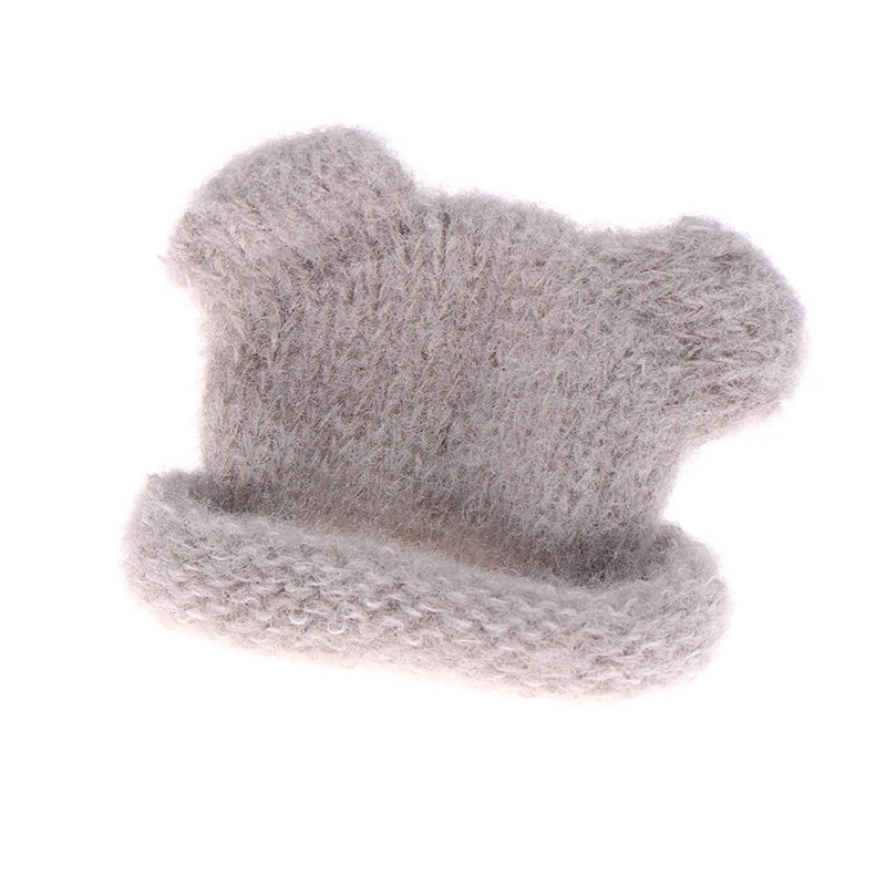 1/12 Doll Mini Colorful Knitted Hat Simulation Handmade Hats Toys Doll Dress Up Accessories For Kids Pretend Play Toy