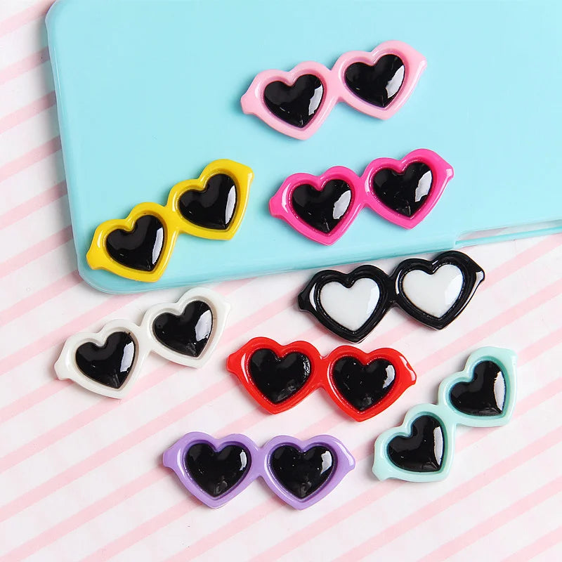 10pcs Doll Sunglasses Glasses Love Heart on Toys Dolls Princess Dress Up Accessories