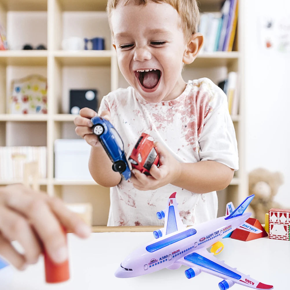 Colorful Light Music Airplane Electronic Universal Mechanical Gear Model Plane