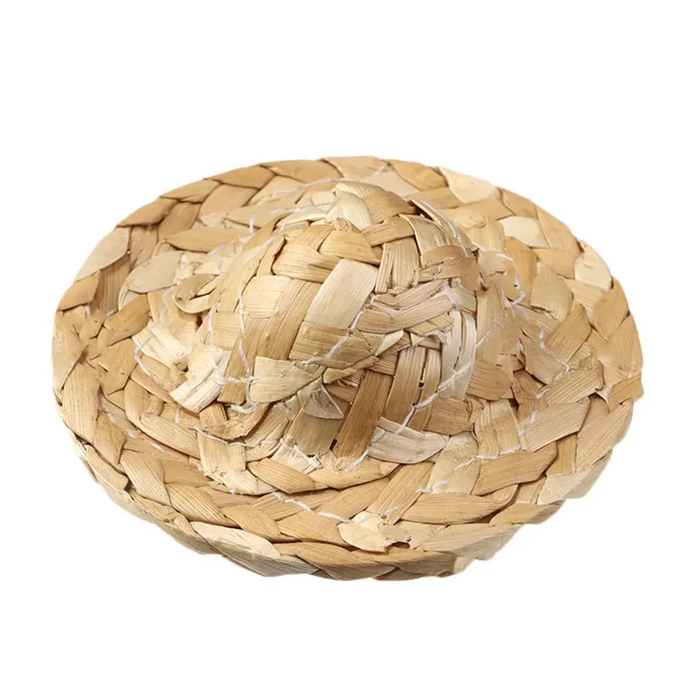 Mini Woven Straw Hat Multiple Sizes Crafts Cute Toys Doll Accessories Woven Straw Hat DIY Decoration Doll Caps