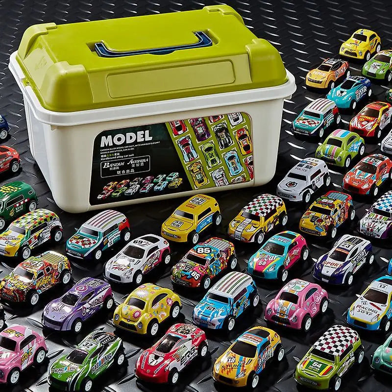 100Pcs Alloy Diecast Car Mini Cars Model Se tToys for Boys Sliding Inertia Pull Back Vehicle Toy Birthday Gift for Kids Toddler