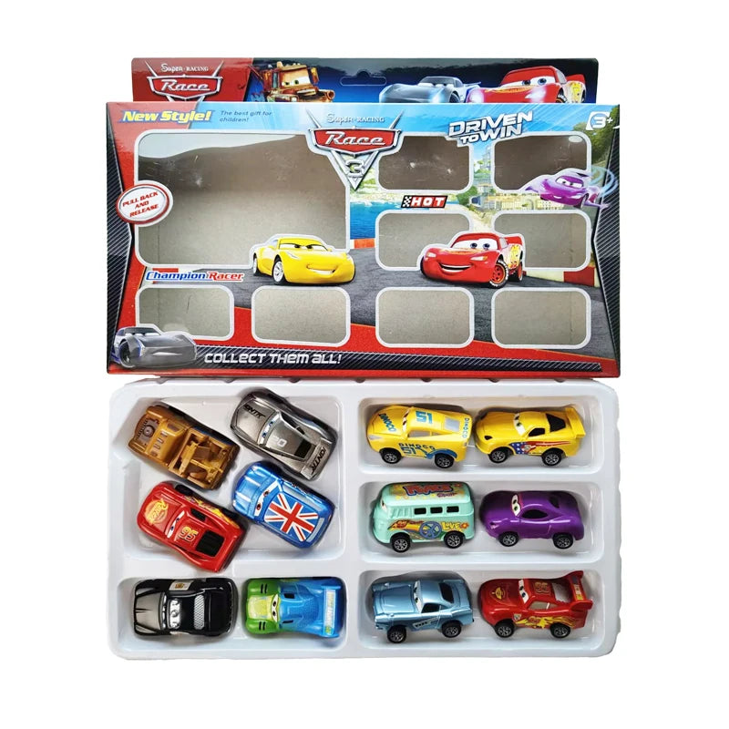 Mini 12 pcs Disney Pixar Cars 3 Piston Cup Rebound Car  Collection Lightning McQueen Jackson Storm PVC Car Model Toy for childre