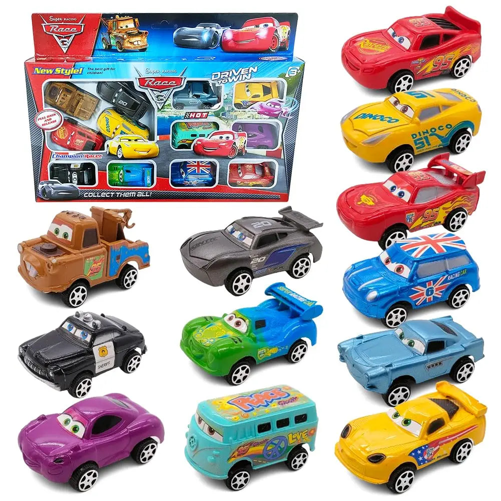 Mini 12 pcs Disney Pixar Cars 3 Piston Cup Rebound Car  Collection Lightning McQueen Jackson Storm PVC Car Model Toy for childre