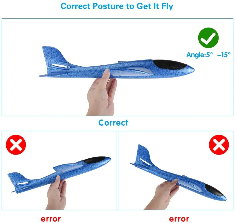 36cm48cm Large Foam Plane Glider Hand Throw Airplane Inertial EPP Bubble Planes Outdoor Launch Kids Toys for Children Boys Gift