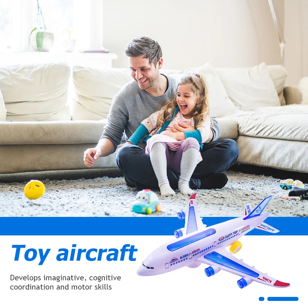Colorful Light Music Airplane Electronic Universal Mechanical Gear Model Plane