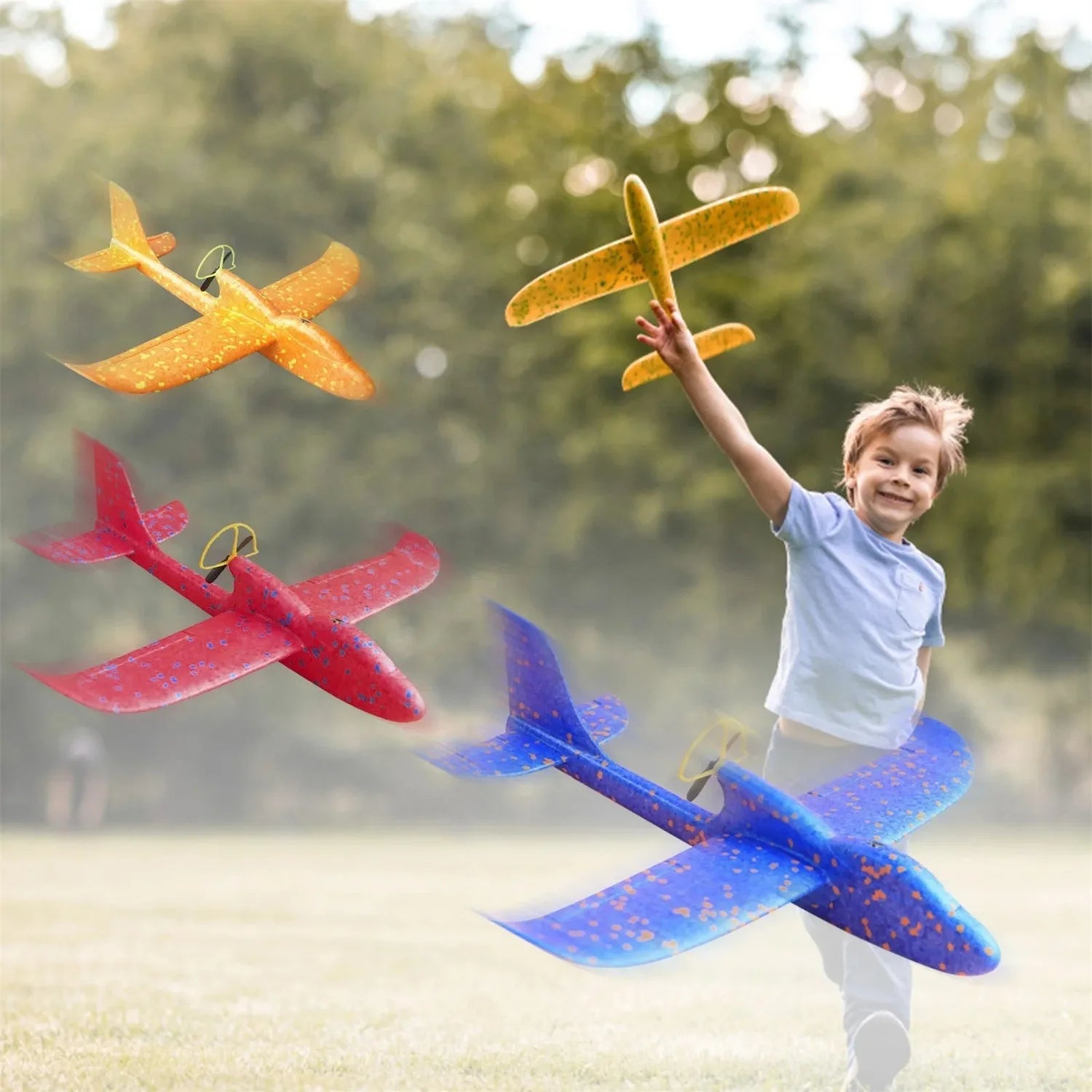 Electric Foam Airplane Toy Hand Throwing Plane Toy for Kids Aircraft Toy with USB Charging Outdoor Flying Toys Birthday Gift