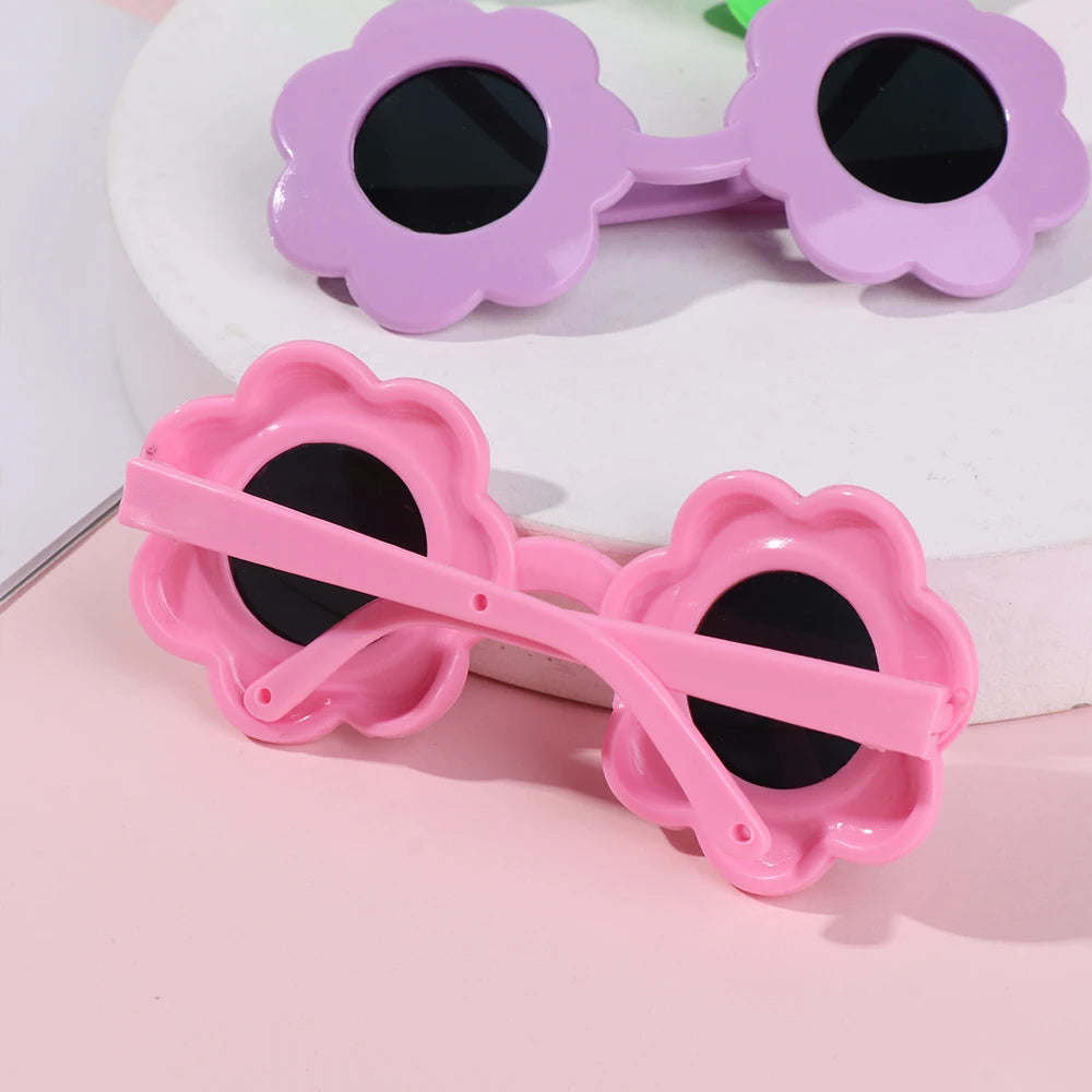 Heart Miniature Sunglasses Candy Color Frame Doll Glasses Toys Eyewear Doll Eyes Clothes Accessories For 60CM Dolls Dress Up