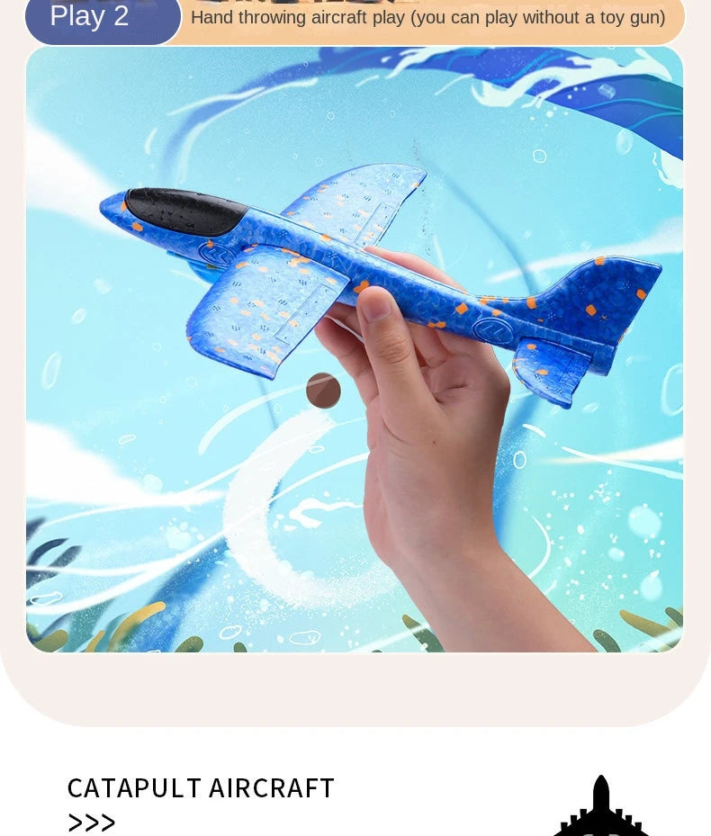 Children's Ejection Aircraft Toys Foam Aircraft Glider Parent-child Outdoor Games Toys Children's Gifts Foam Shooting Flying Toy