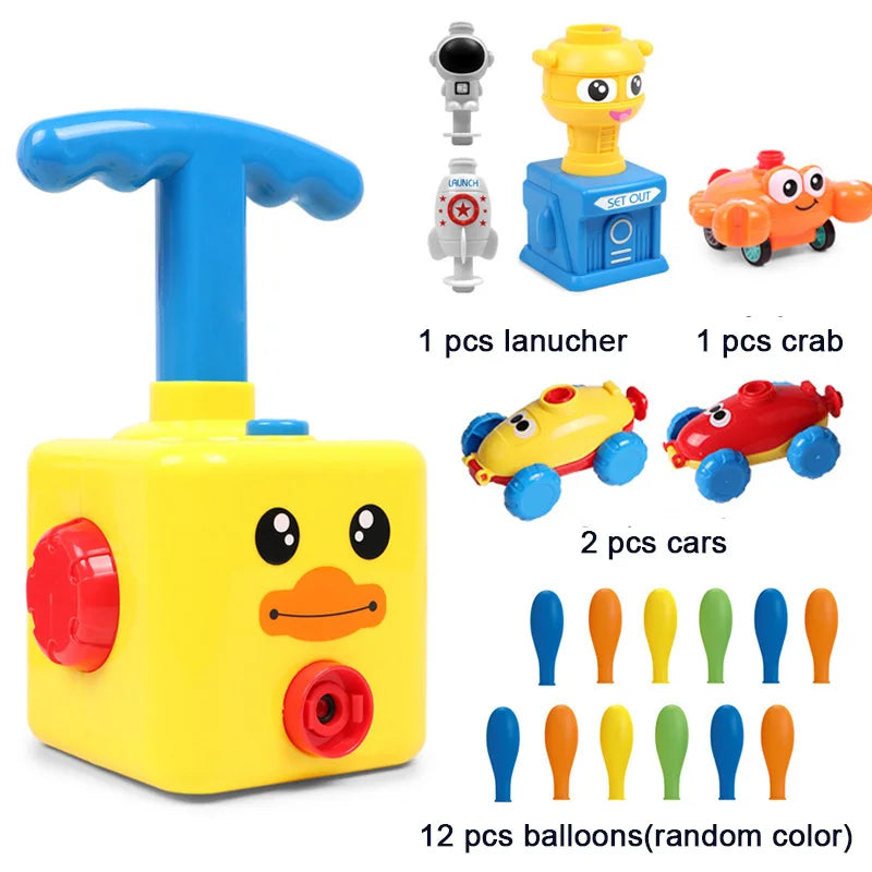 NEW Rocket Balloon Launch Tower Toy Inertia Air Power Balloon Car Science Experimen Puzzle Funny Educational Toys For Children