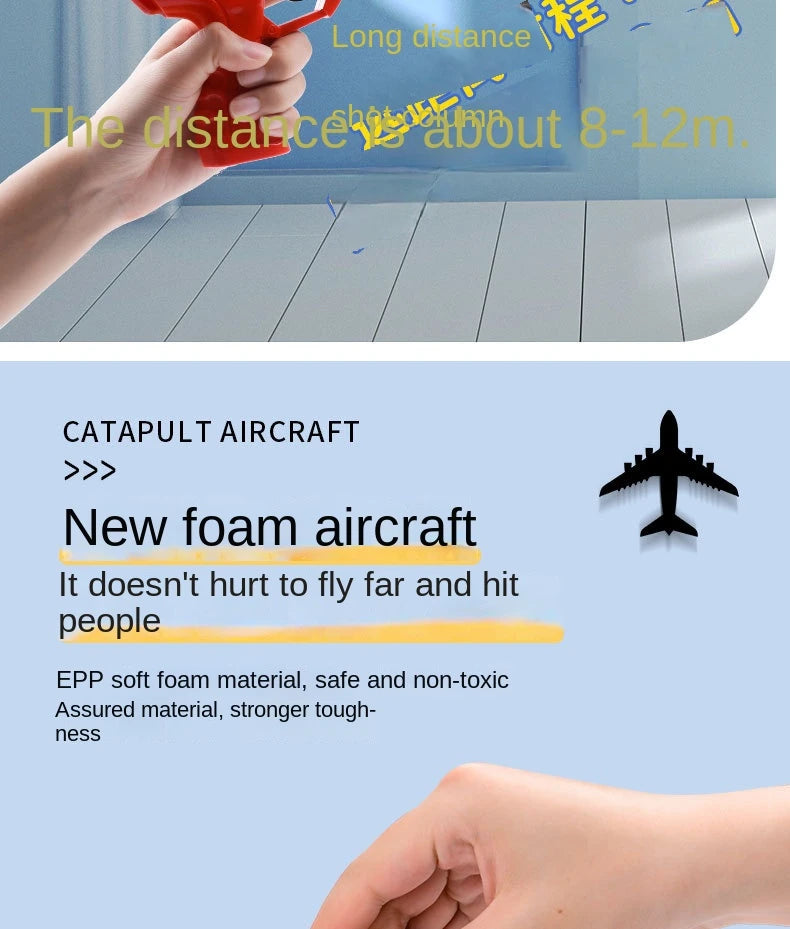 Children's Ejection Aircraft Toys Foam Aircraft Glider Parent-child Outdoor Games Toys Children's Gifts Foam Shooting Flying Toy