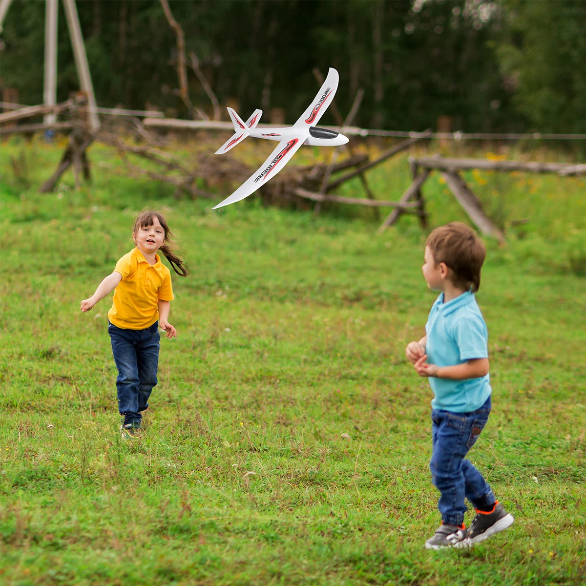 48/99CM Large Foam Glider Airplane Hand Throwing Planes Outdoor Toy 2 Flight Mode Flying Toy for Kids Birthday Party Favors