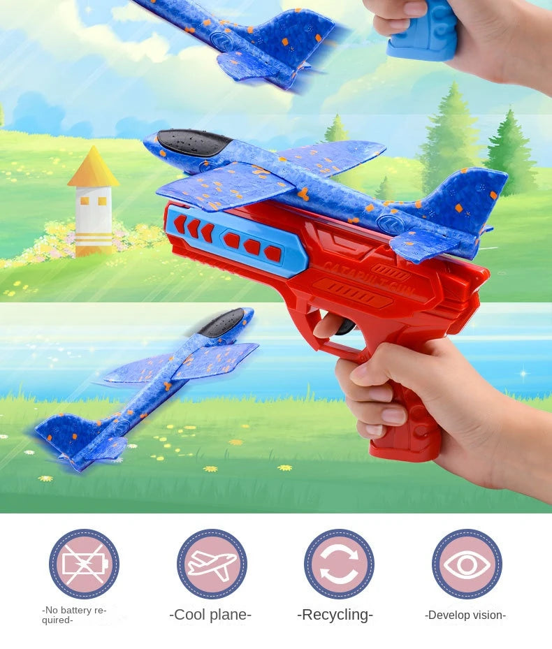 Children's Ejection Aircraft Toys Foam Aircraft Glider Parent-child Outdoor Games Toys Children's Gifts Foam Shooting Flying Toy