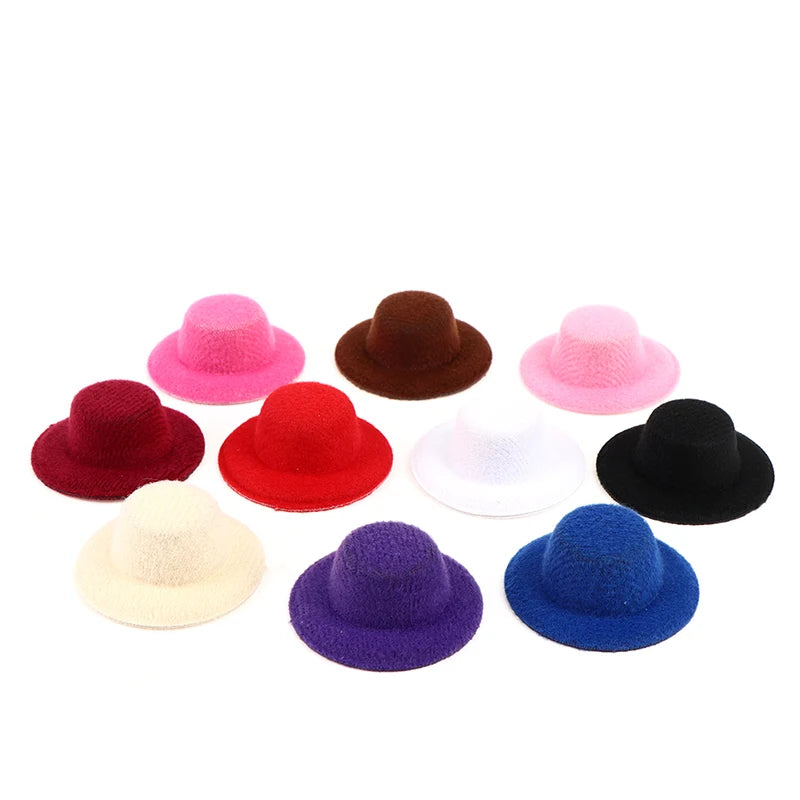 5Pcs 1:12 Dollhouse Miniature Hat Mini Dolls Hat Ornament Dolls House Accessories Kids Toys Gifts Rndom Color