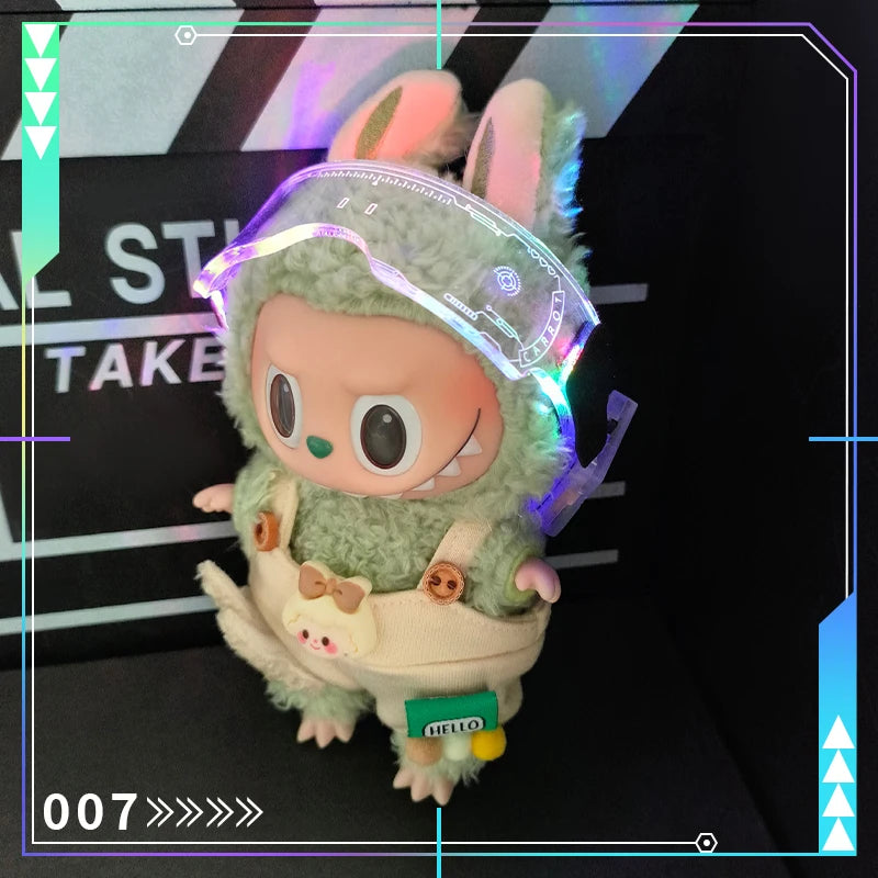 For Labubu Glasses Doll Accessories Doll Accessories Cool Luminous Future Technology Glasses Mini Edition Handsome Doll clothes