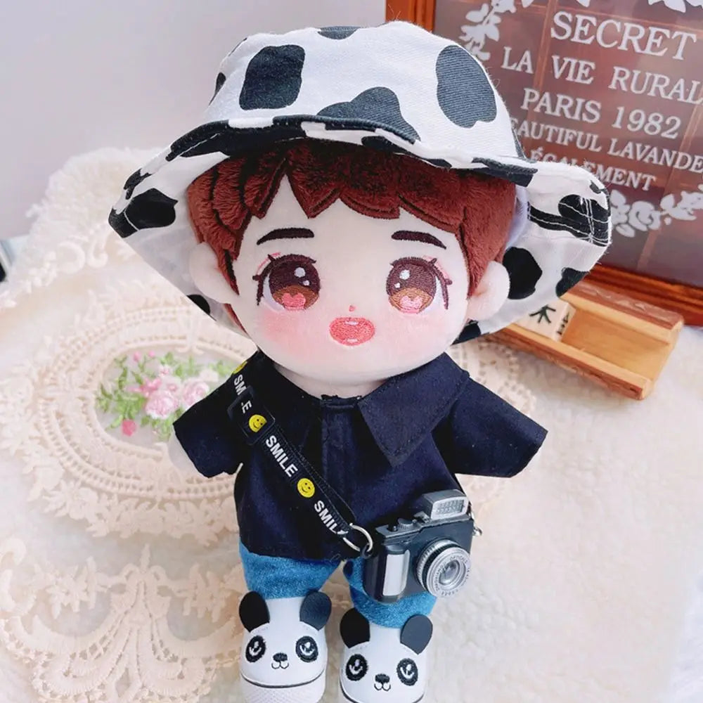 Fashion Caps for 20cm Dolls Beret Hat Candy Color Cute Flannel Casual Hat For Plush Doll Head Doll Fisherman Hat Accessories