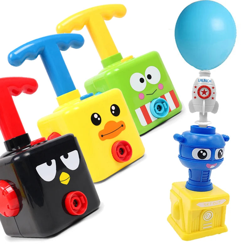 NEW Rocket Balloon Launch Tower Toy Inertia Air Power Balloon Car Science Experimen Puzzle Funny Educational Toys For Children