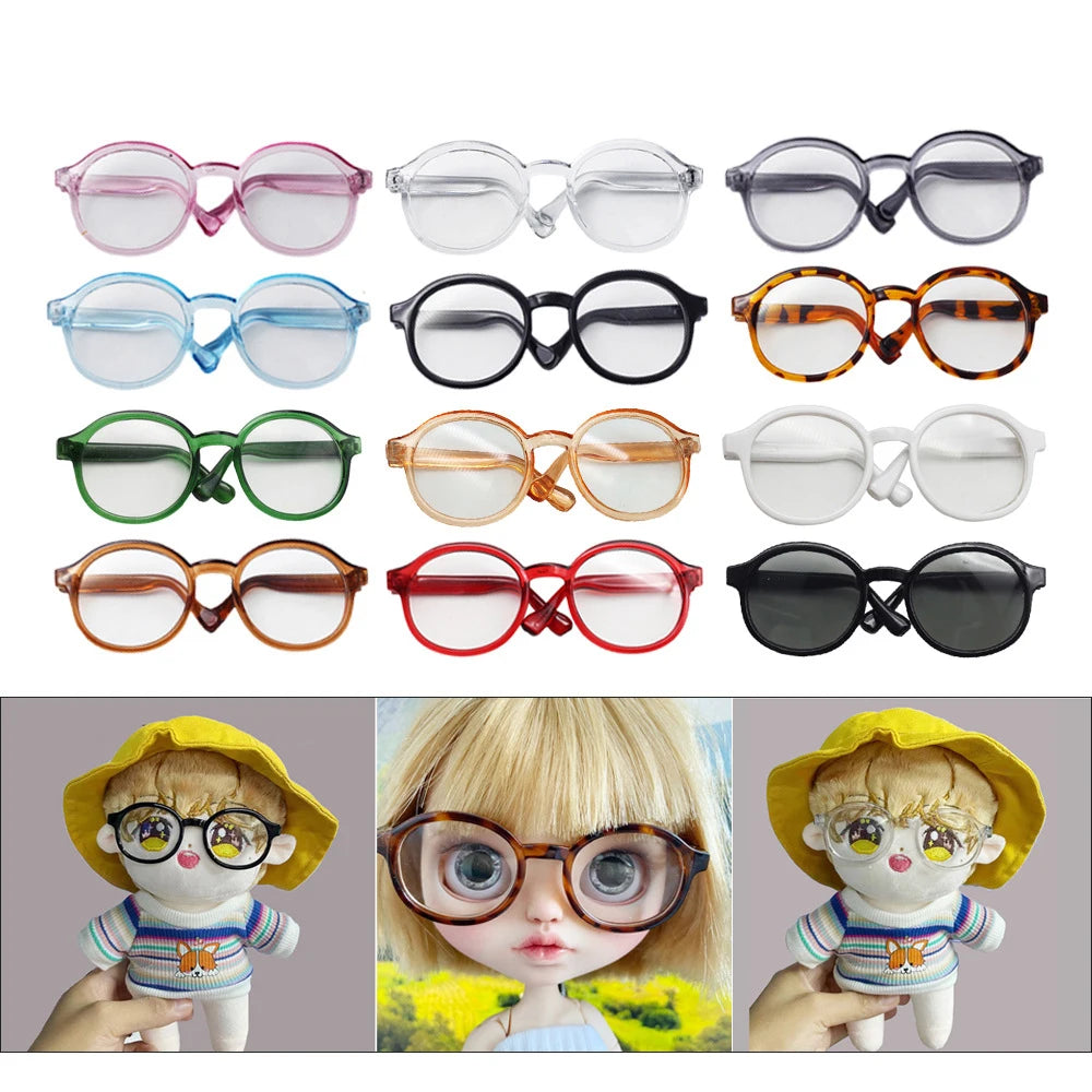 Fashion Doll Glasses for 1/3 1/6 1/8 60cm BJD Blyth Doll Plush Toy Sunglasses DIY Accessories Dress Up Toys Gift