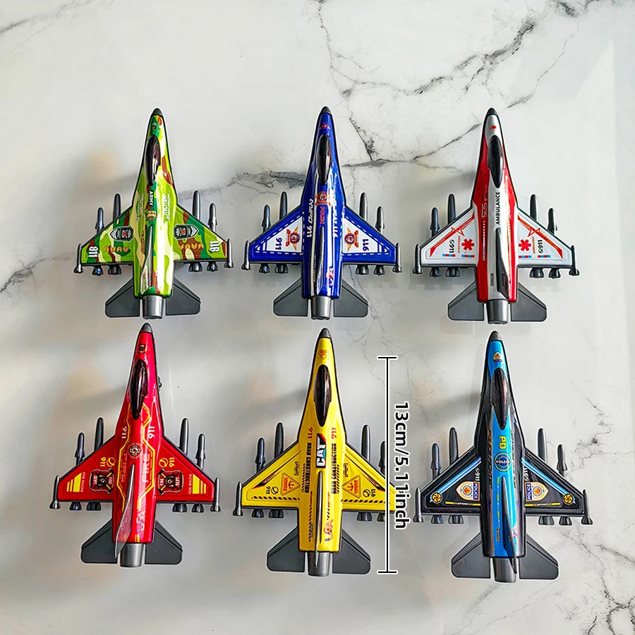 6 glider toy sets, mini semi metal planes, suitable for children's airplane models, party giveaways, Halloween, Christmas gifts
