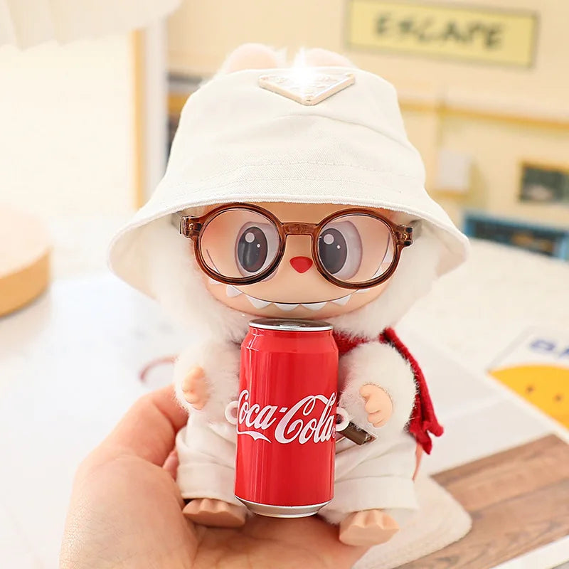 6.5cm Glasses for Labubu Accessories Transparent Plastic Glasses for Labubu Dolls Plush Doll for DIY Toys Doll Glasses Accessory