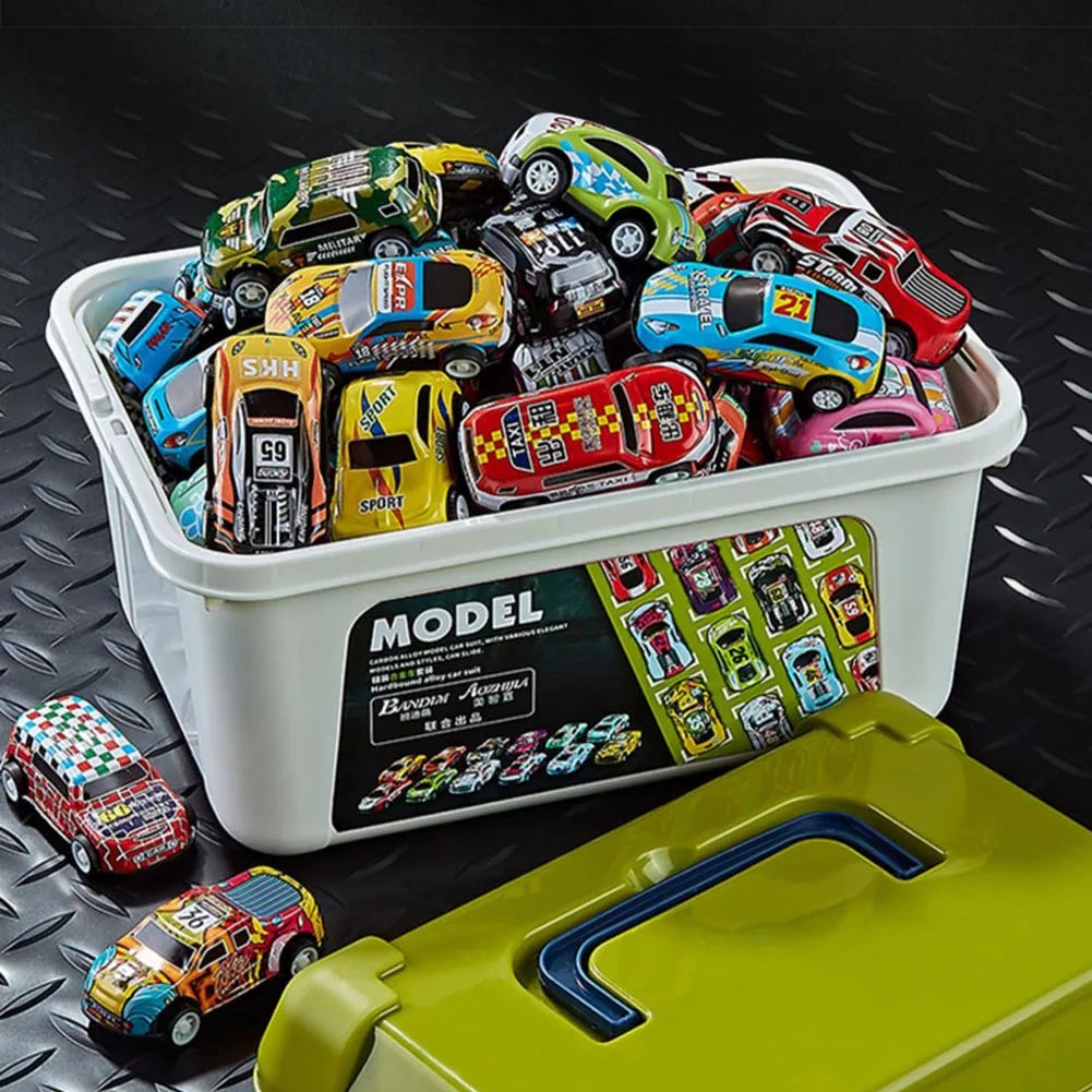 100Pcs Alloy Diecast Car Mini Cars Model Se tToys for Boys Sliding Inertia Pull Back Vehicle Toy Birthday Gift for Kids Toddler