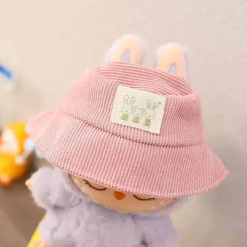 For 17cm LABUBU hat sit party macaron outfit doll bucket Hat Cute Doll Accessories Kids Girls Toys