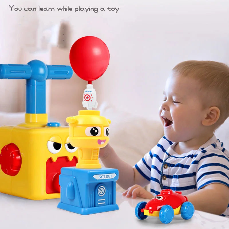 NEW Rocket Balloon Launch Tower Toy Inertia Air Power Balloon Car Science Experimen Puzzle Funny Educational Toys For Children