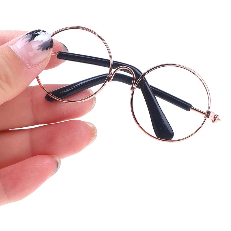 DIY Doll Dressing Accessories High Quality 20cm EXO Dolls Glasses 3 Color Round Frame Lensless Eyewear Toy Miniature Eyeglasses