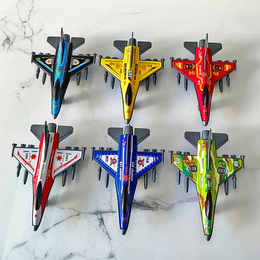 6 glider toy sets, mini semi metal planes, suitable for children's airplane models, party giveaways, Halloween, Christmas gifts