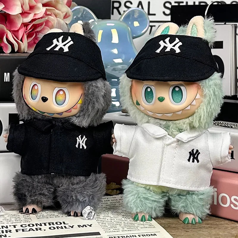 For 17cm Labubu Clothing Set Baseball jersey Catcher gloves Baseball bat Hat V1 V2 V3 Labubu Clothes Doll Accessories Toys