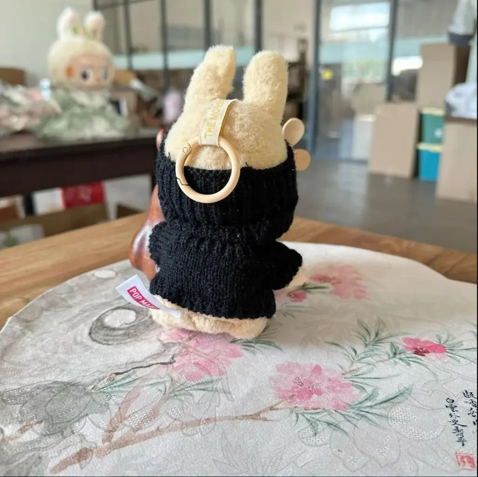 Doll Sweater+Woolen Hat For labubu 17cm Plush Doll Clothes Accessories Girl‘s Toys Birthday And Christmas Gift