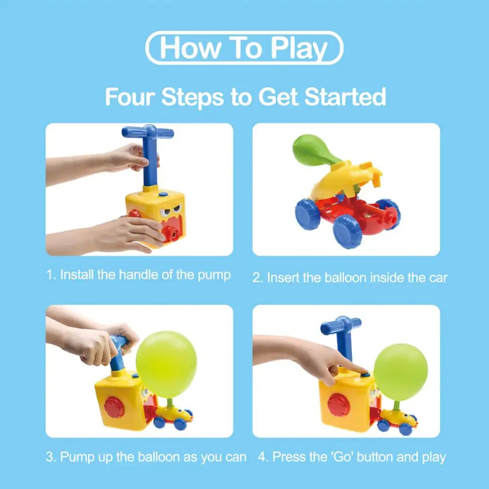 NEW Rocket Balloon Launch Tower Toy Inertia Air Power Balloon Car Science Experimen Puzzle Funny Educational Toys For Children