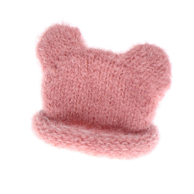 1/12 Doll Mini Colorful Knitted Hat Simulation Handmade Hats Toys Doll Dress Up Accessories For Kids Pretend Play Toy