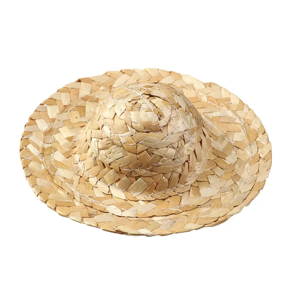 Mini Woven Straw Hat Multiple Sizes Crafts Cute Toys Doll Accessories Woven Straw Hat DIY Decoration Doll Caps