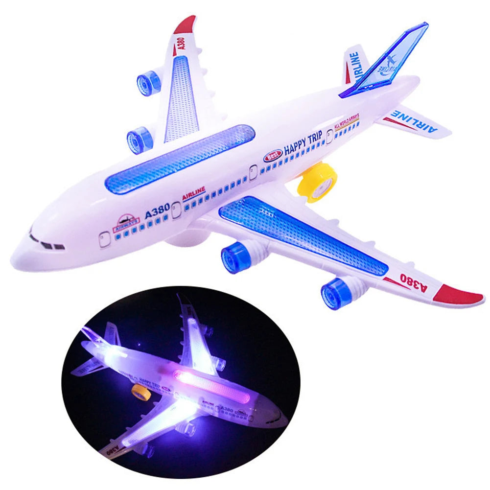 Colorful Light Music Airplane Electronic Universal Mechanical Gear Model Plane